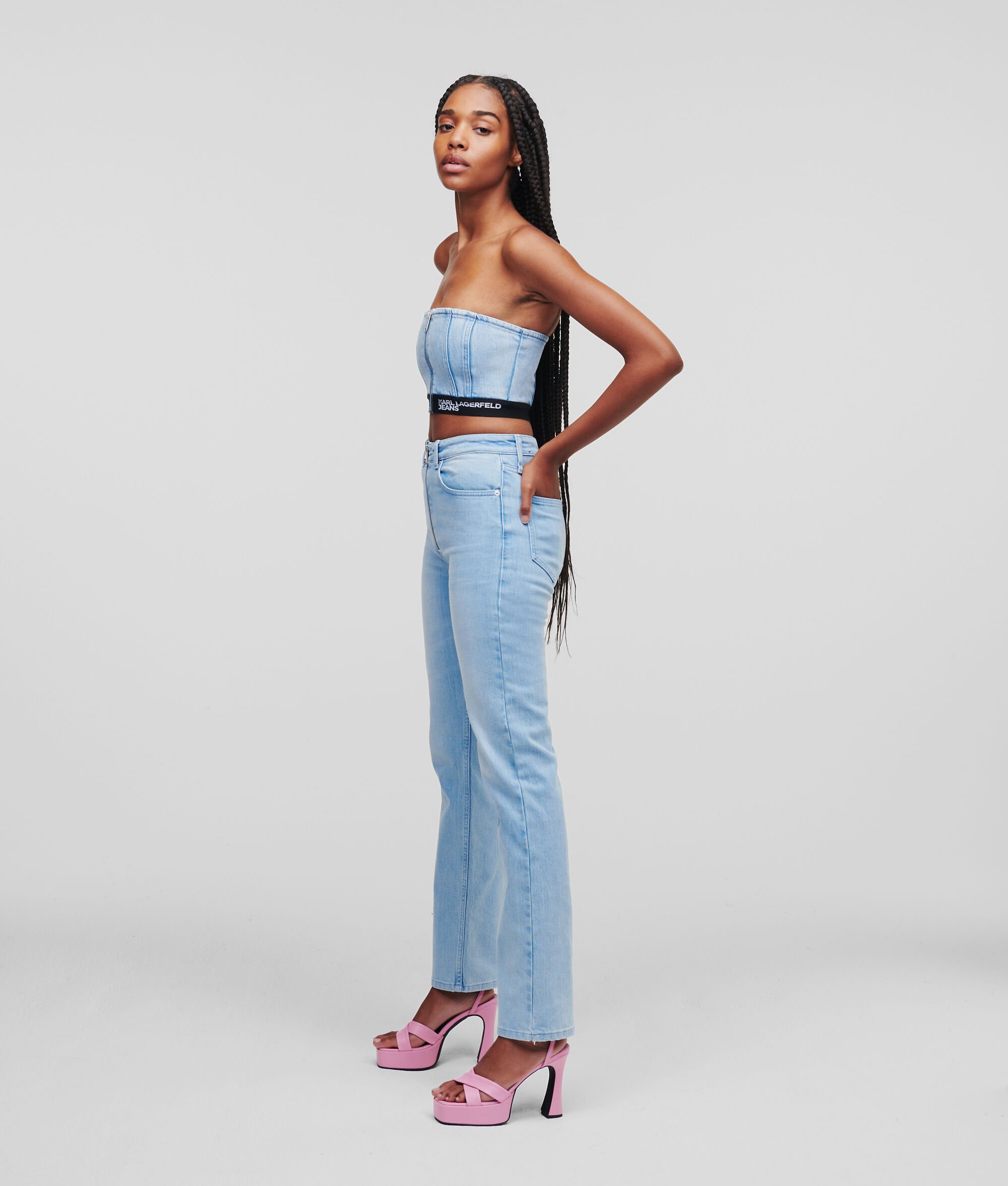 (image for) Exquisite KLJ HIGH-RISE STRAIGHT JEANS WITH EXPOSED ZIP